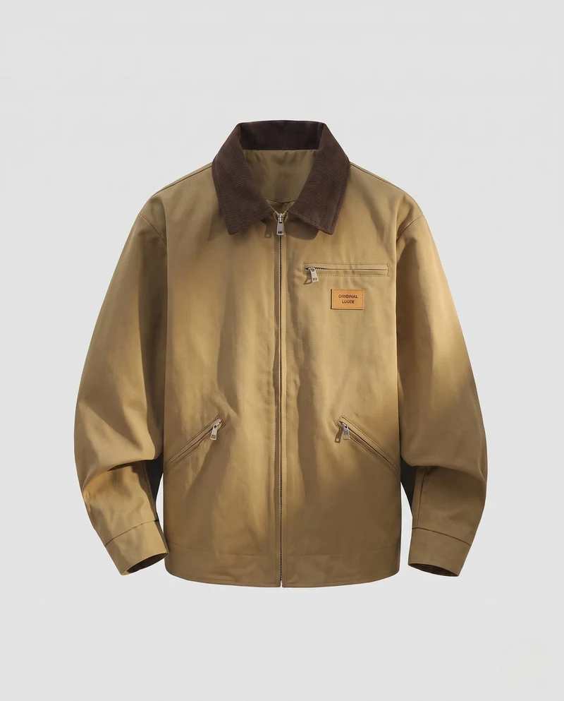 Leichte Overshirt Übergangsjacke für Herren im Bomberstil mit durchgehendem Reißverschluss und Reißverschlusstaschen Nord Taschen