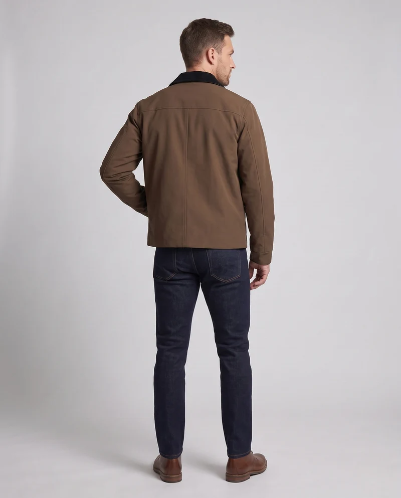 Herren Leichtgewichts Utility Übergangsjacke mit Hemdkragen, Zwei-Wege-Reißverschluss und diagonalen Reißverschlusstaschen Nord Taschen