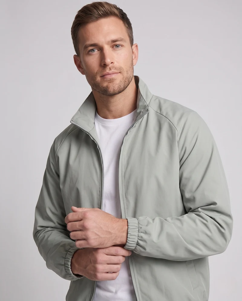 Herren Leichte Wind- und Wasserabweisende Übergangsjacke mit Stehkragen & Elastischem Saum Nord Taschen