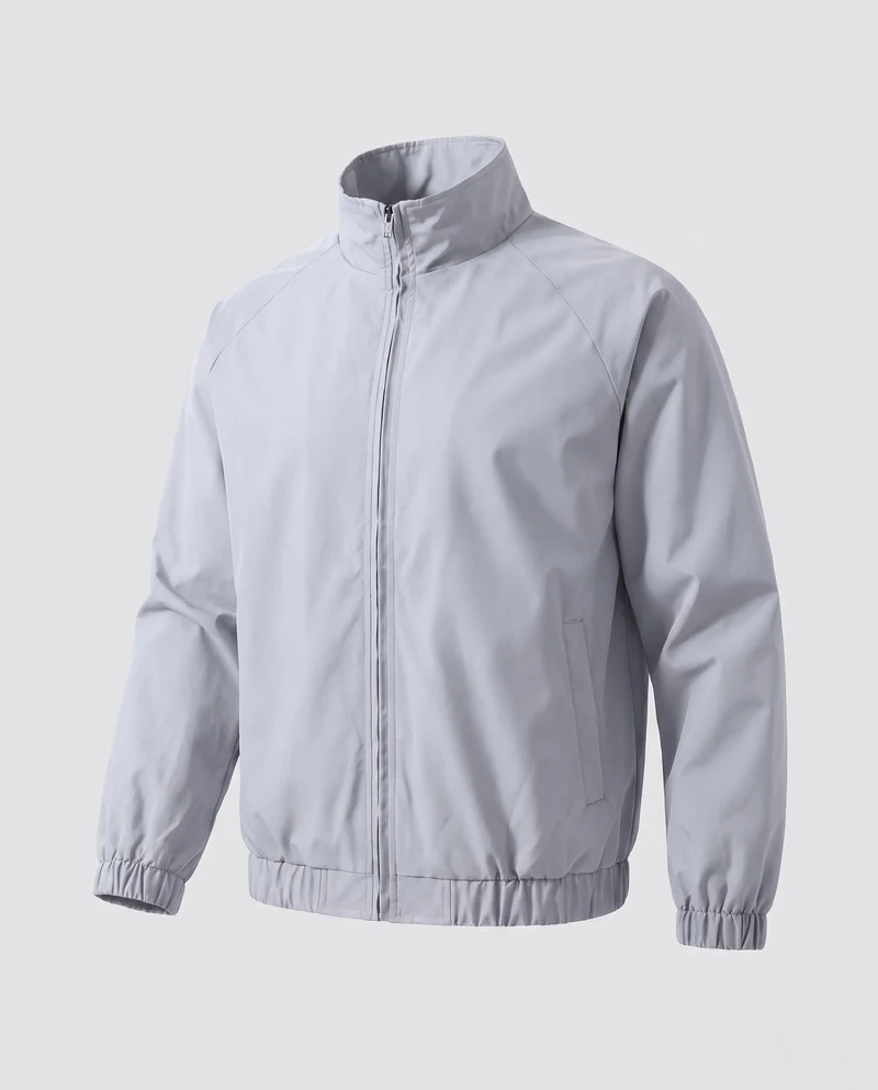 Herren Leichte Wind- und Wasserabweisende Übergangsjacke mit Stehkragen & Elastischem Saum Nord Taschen