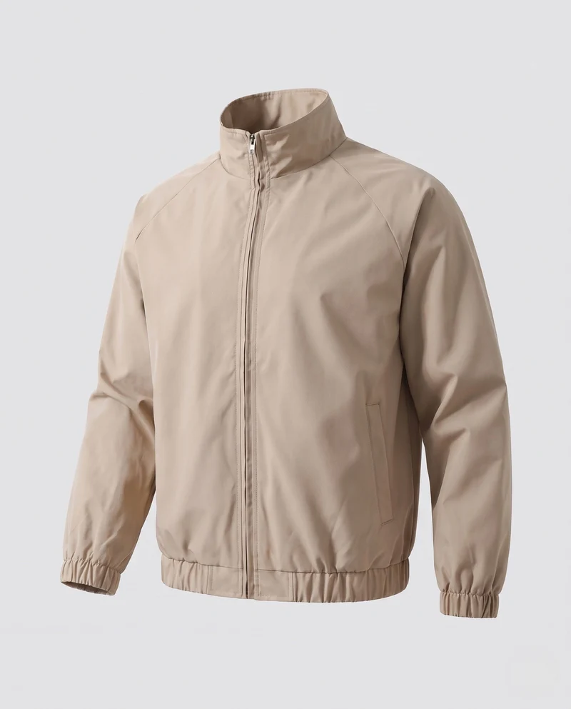 Herren Leichte Wind- und Wasserabweisende Übergangsjacke mit Stehkragen & Elastischem Saum Nord Taschen