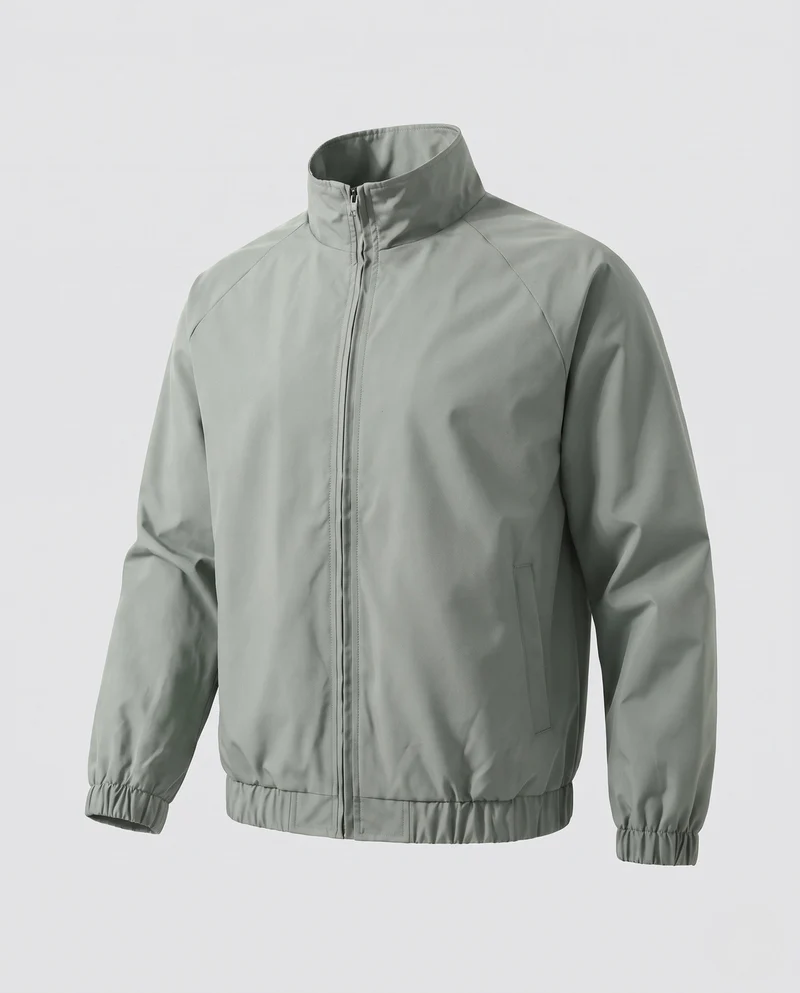 Herren Leichte Wind- und Wasserabweisende Übergangsjacke mit Stehkragen & Elastischem Saum Nord Taschen