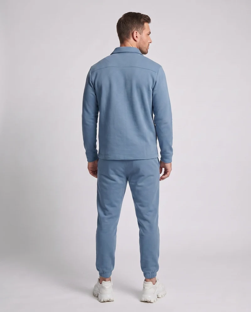 Herren Freizeit-Set Button-Up Overshirt mit Brusttaschen und schmalen Jogginghosen Nord Taschen