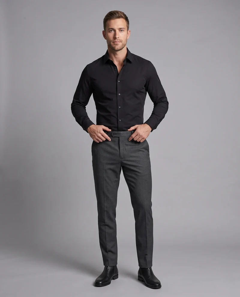 Herren Stretch-Fit Langarmshirt Nord Taschen
