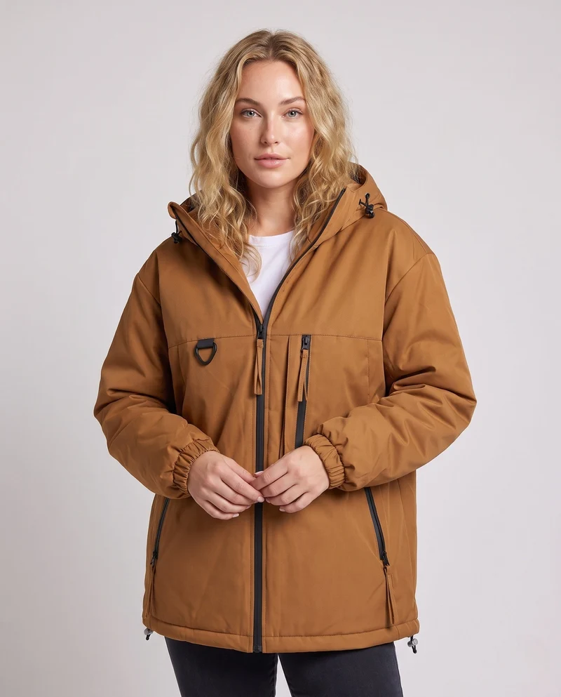 Damen Übergröße Winterjacke Nord Taschen