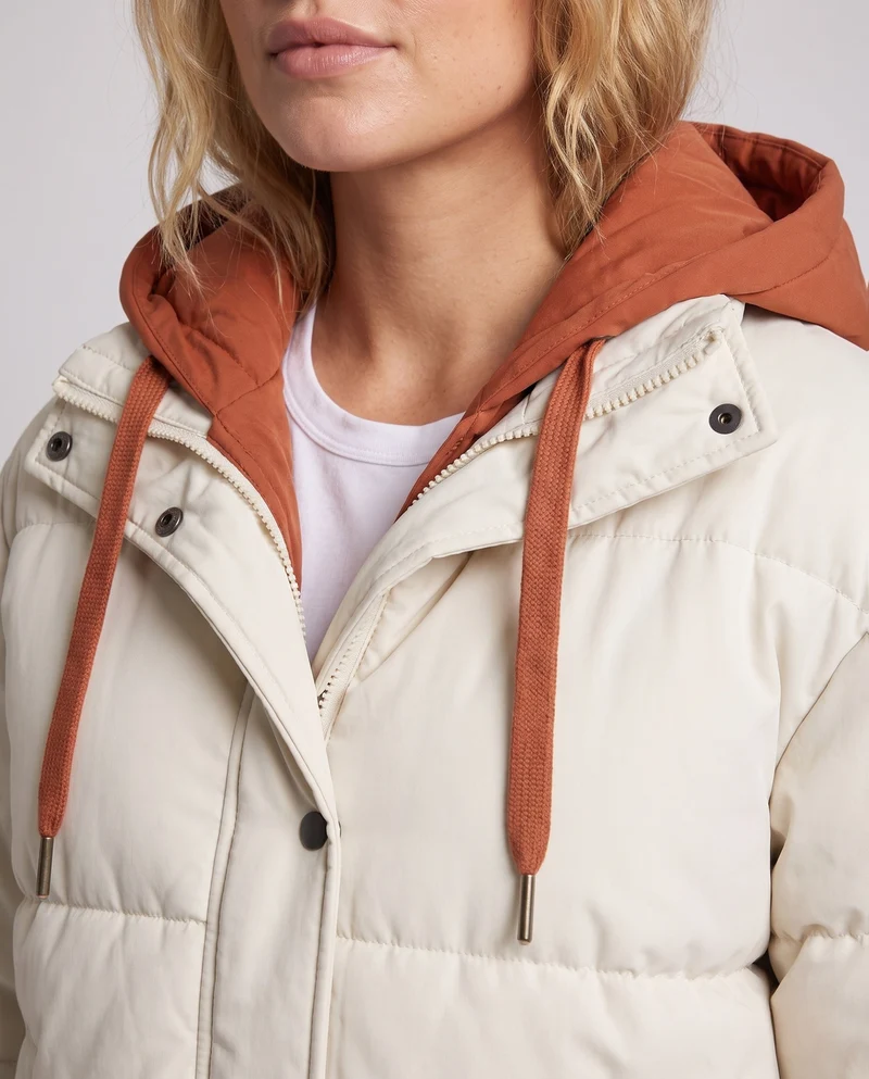 Damen Wattierte Kapuzenjacke Nord Taschen