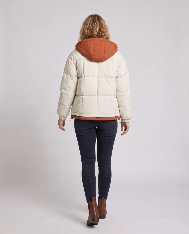 Damen Wattierte Kapuzenjacke Nord Taschen