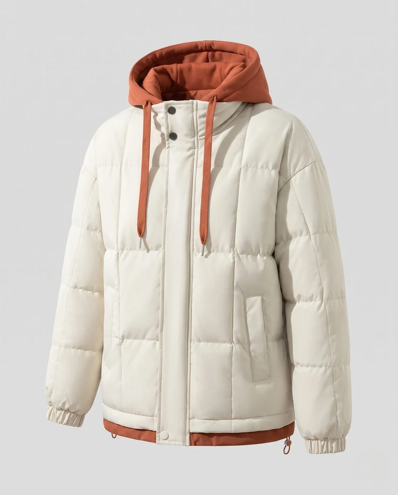 Damen Wattierte Kapuzenjacke Nord Taschen