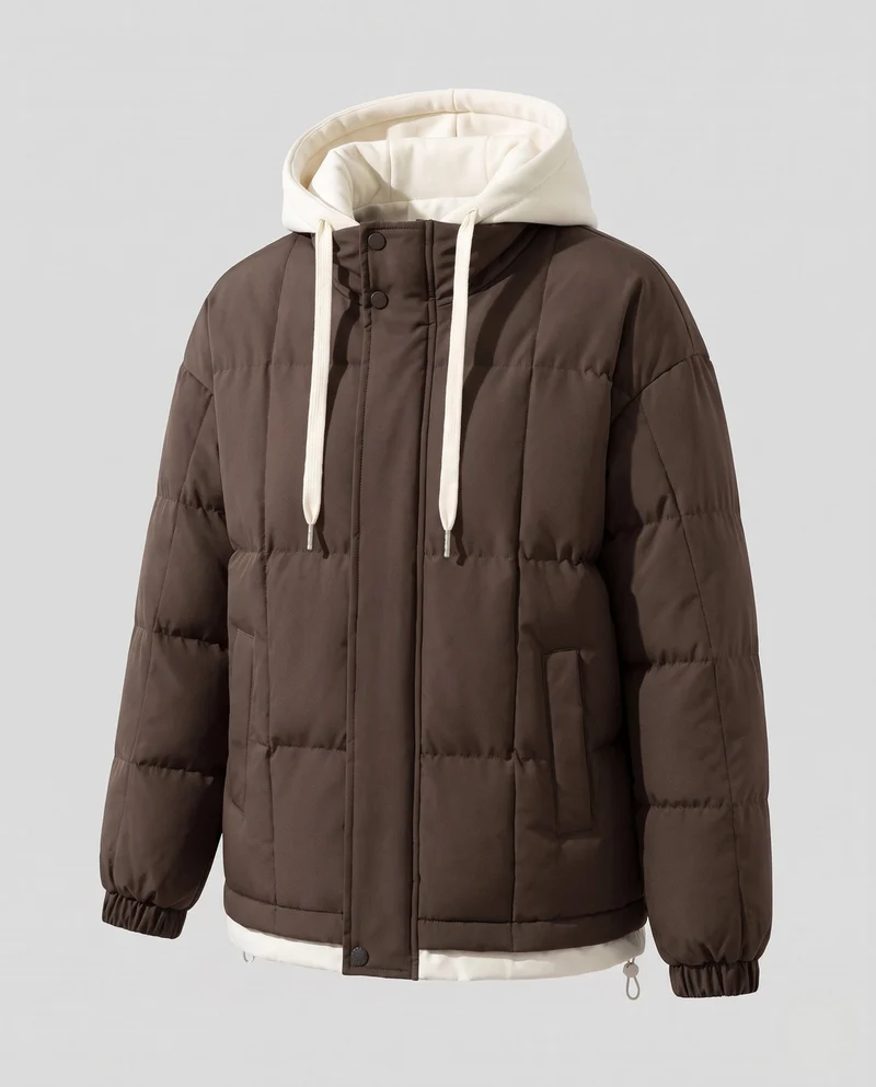 Damen Wattierte Kapuzenjacke Nord Taschen