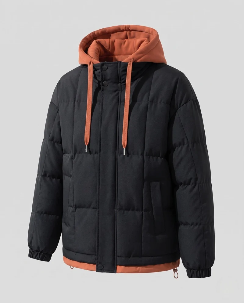 Damen Wattierte Kapuzenjacke Nord Taschen
