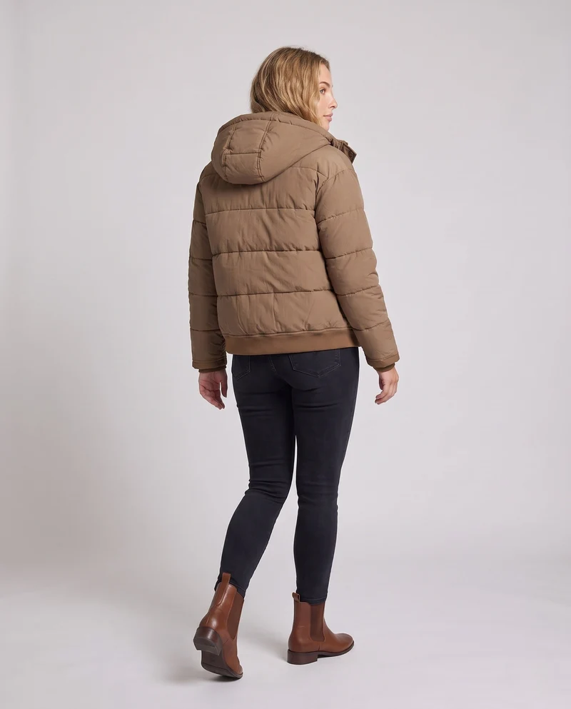 Damen Wattierte Kapuzenjacke mit stylischem Reißverschluss Nord Taschen