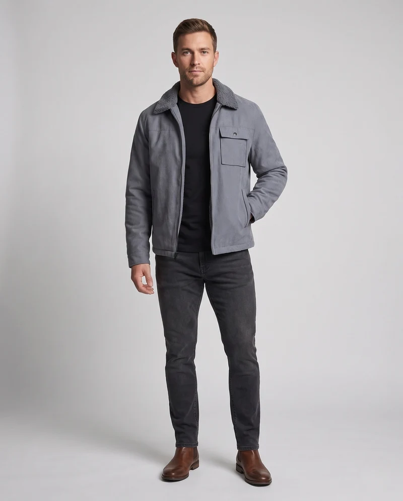 Herren Winterjacke mit Teddyfutter Nord Taschen
