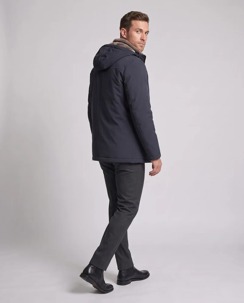 Herren Winterparka mit Kunstfellkragen Nord Taschen