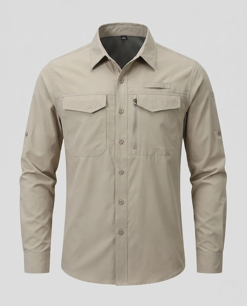 Herren Atmungsaktives Outdoor-Funktionshemd Nord Taschen