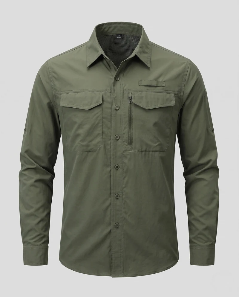 Herren Atmungsaktives Outdoor-Funktionshemd Nord Taschen