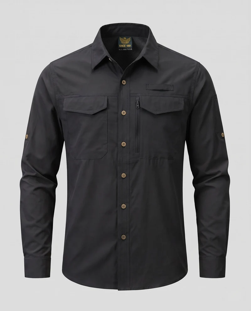 Herren Atmungsaktives Outdoor-Funktionshemd Nord Taschen