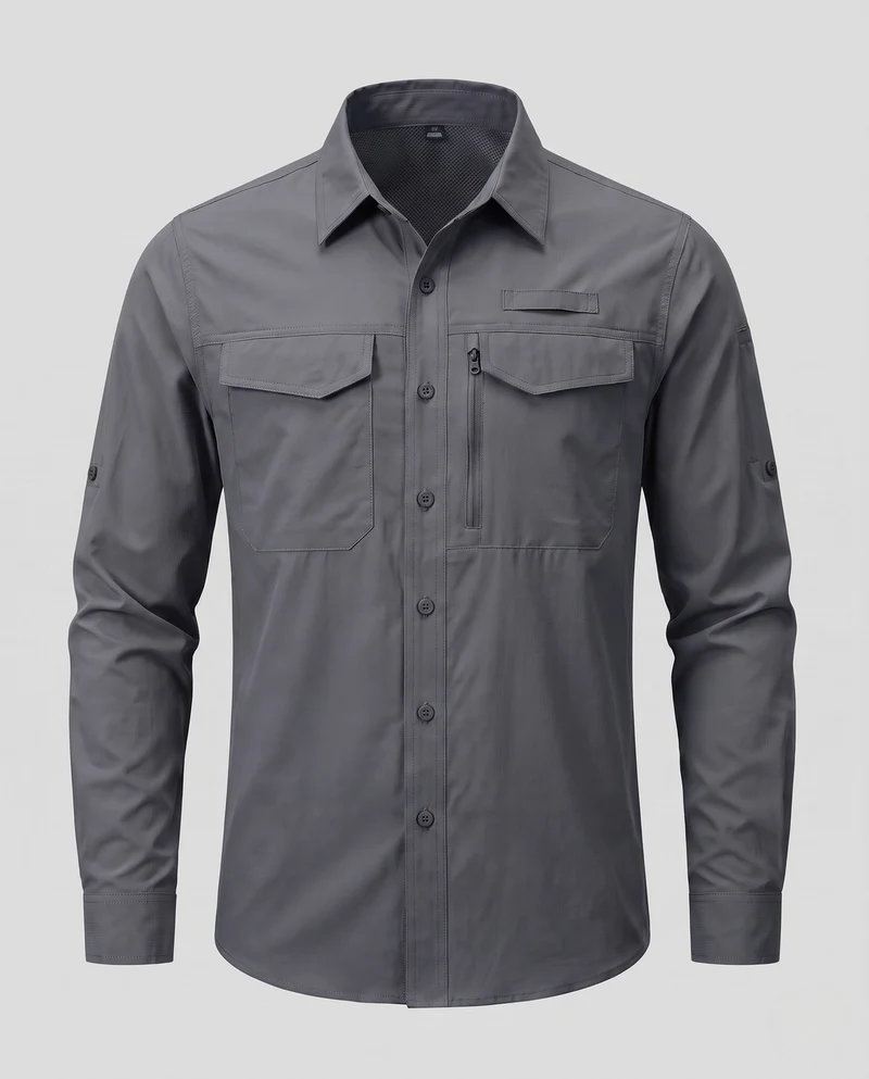 Herren Atmungsaktives Outdoor-Funktionshemd Nord Taschen
