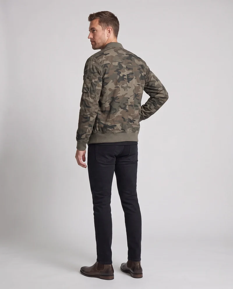 Herren Bomberjacke aus robustem Canvas mit Reißverschluss und Rippstrickbündchen Nord Taschen