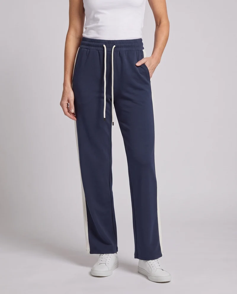 Damen Comfort Fleece Jogginghose mit seitlichem Kontraststreifen und elastischem Bund Nord Taschen