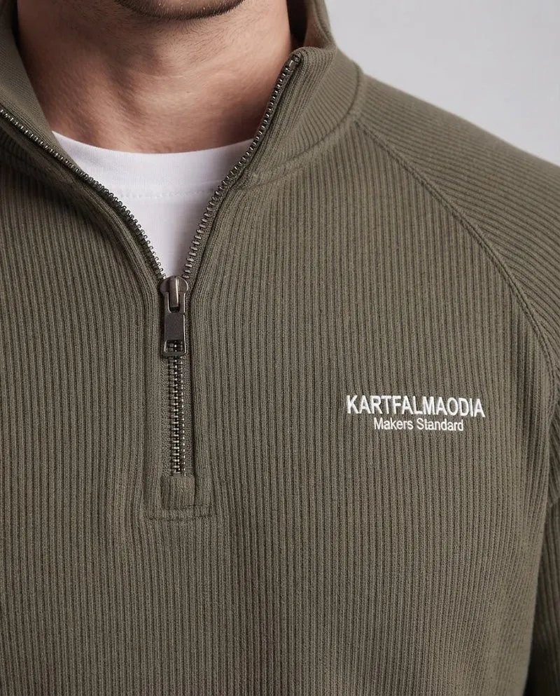 Herren eleganter Stehkragen-Pullover mit Reißverschluss Nord Taschen