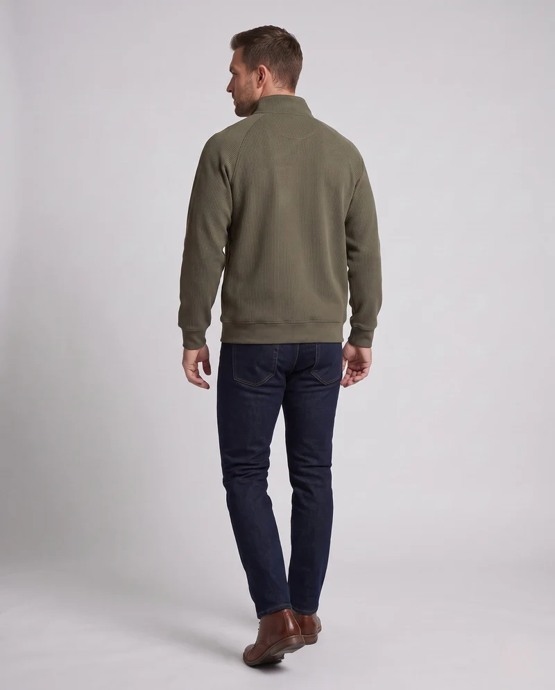 Herren eleganter Stehkragen-Pullover mit Reißverschluss Nord Taschen
