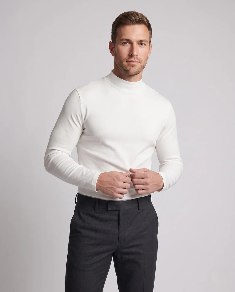 Herren Eleganter Stehkragenpullover Nord Taschen