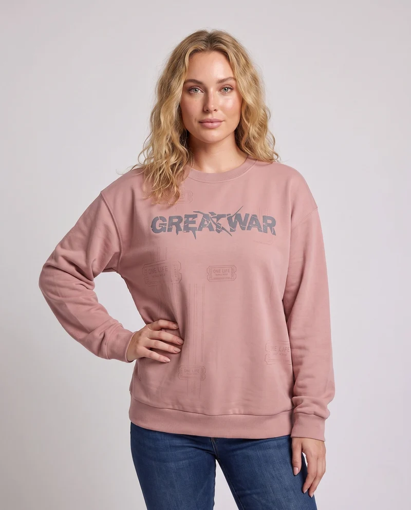 Unisex Oversize-Graphic-Sweatshirt mit Rundhalsausschnitt, Drop-Shoulder und Vintage-Print