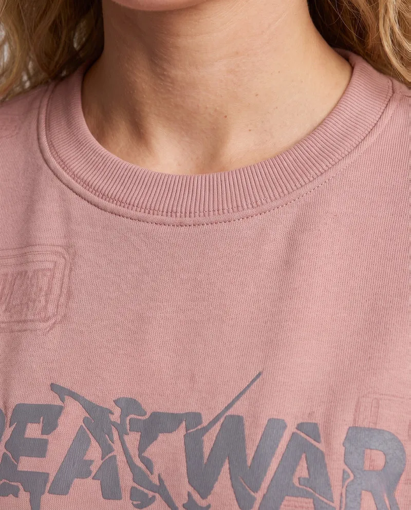 Unisex Oversize-Graphic-Sweatshirt mit Rundhalsausschnitt, Drop-Shoulder und Vintage-Print