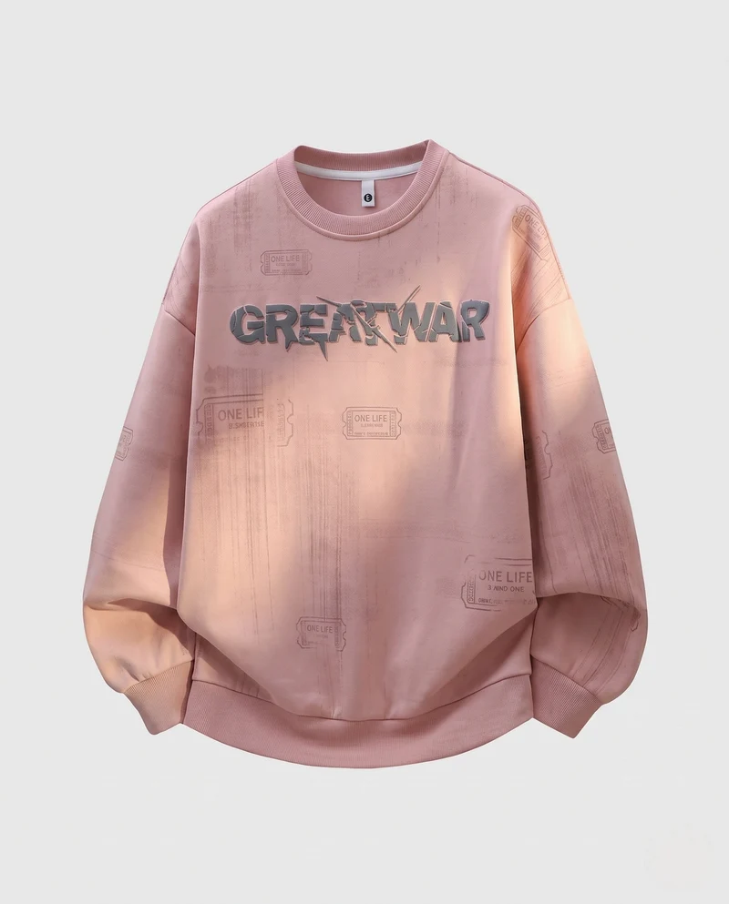 Unisex Oversize-Graphic-Sweatshirt mit Rundhalsausschnitt, Drop-Shoulder und Vintage-Print