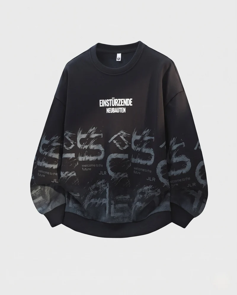 Unisex Oversize-Grafik-Sweatshirt mit Rundhalsausschnitt und überschnittener Schulter