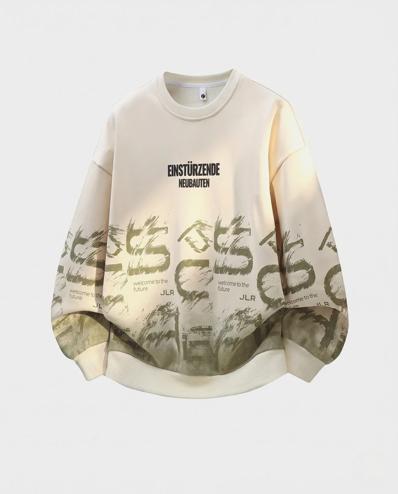 Unisex Oversize-Grafik-Sweatshirt mit Rundhalsausschnitt und überschnittener Schulter