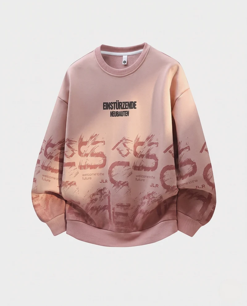 Unisex Oversize-Grafik-Sweatshirt mit Rundhalsausschnitt und überschnittener Schulter