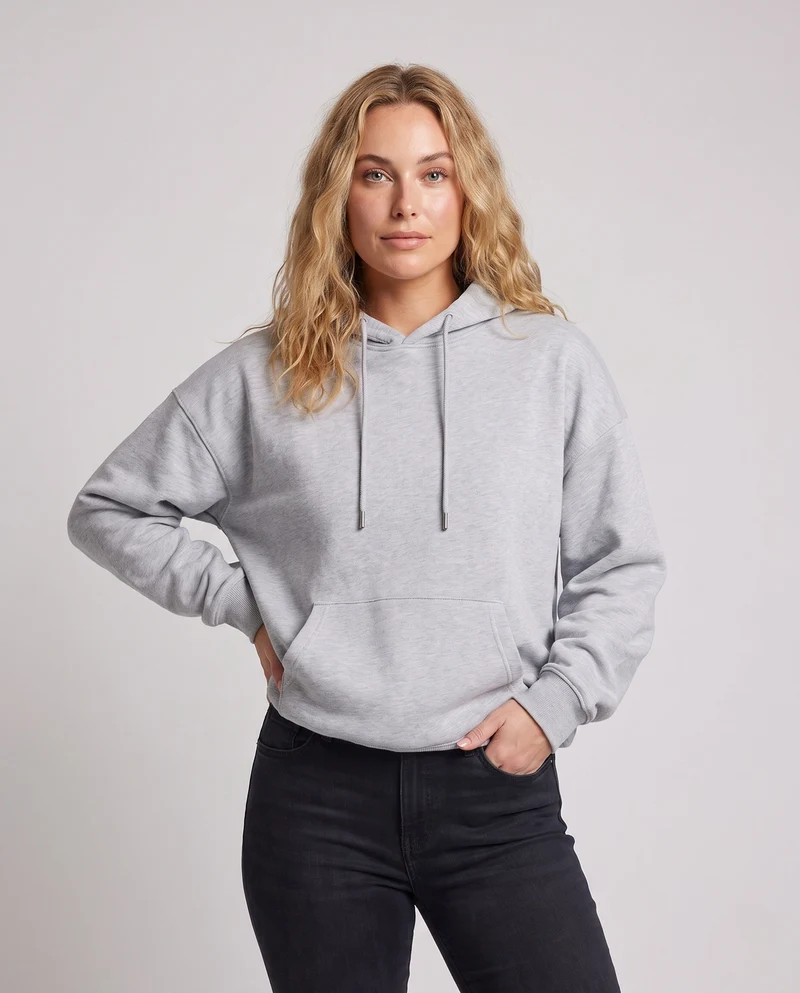 [Unisex] Oversize-Hoodie mit Kängurutasche und verlängertem Saum