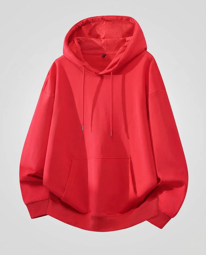 [Unisex] Oversize-Hoodie mit Kängurutasche und verlängertem Saum
