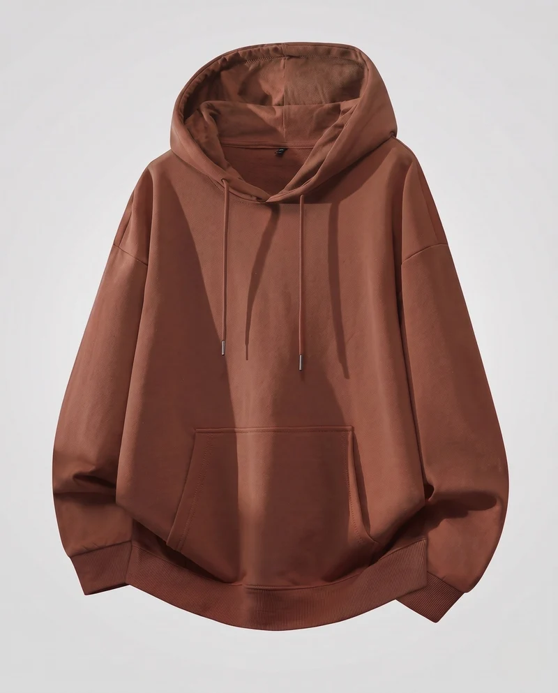 [Unisex] Oversize-Hoodie mit Kängurutasche und verlängertem Saum