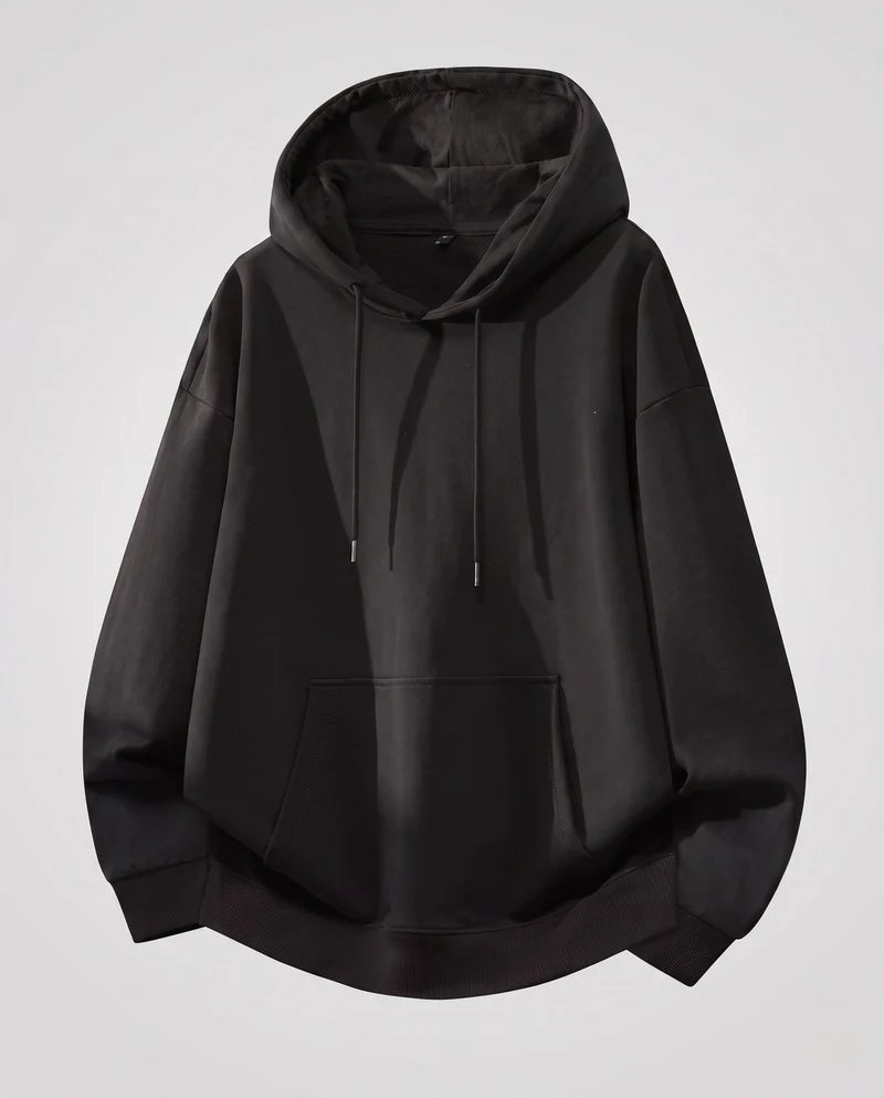 [Unisex] Oversize-Hoodie mit Kängurutasche und verlängertem Saum