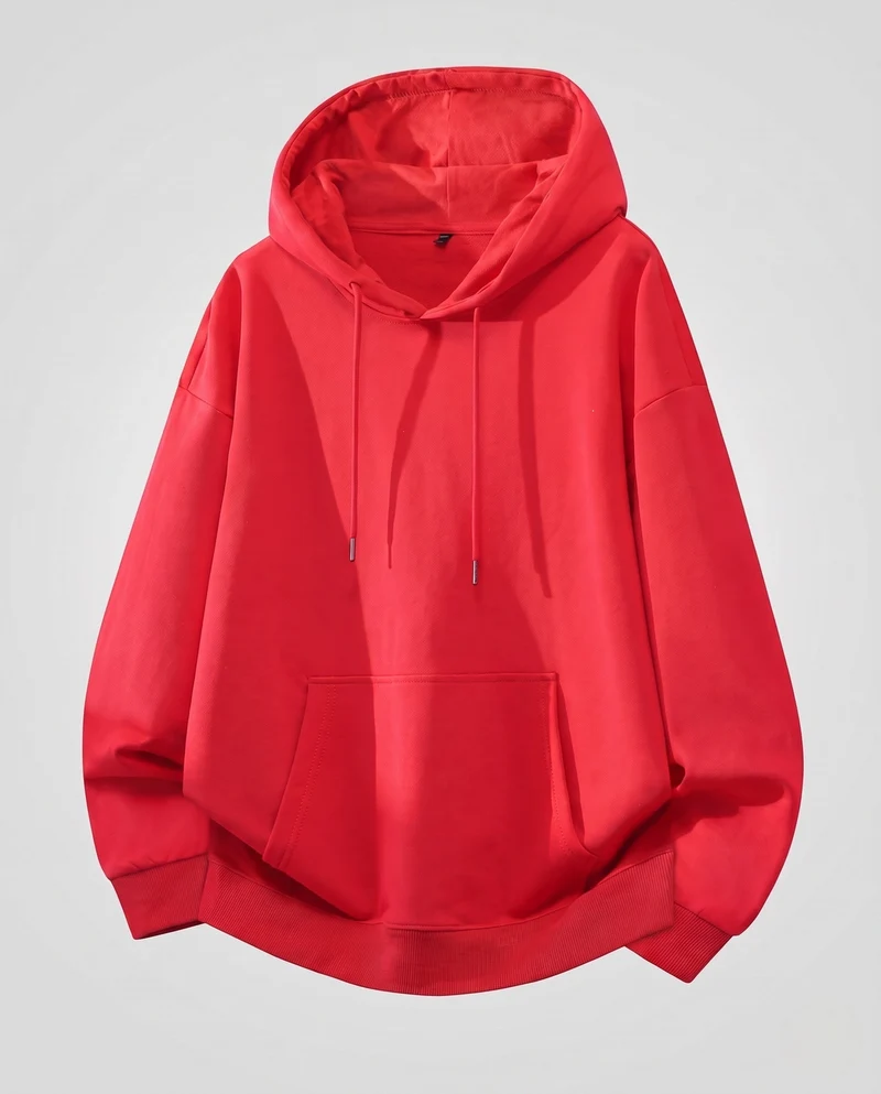 [Unisex] Oversize-Hoodie mit Kängurutasche und verlängertem Saum