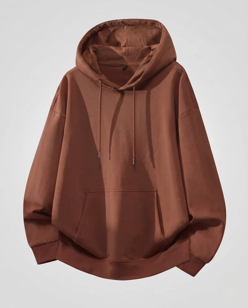 [Unisex] Oversize-Hoodie mit Kängurutasche und verlängertem Saum