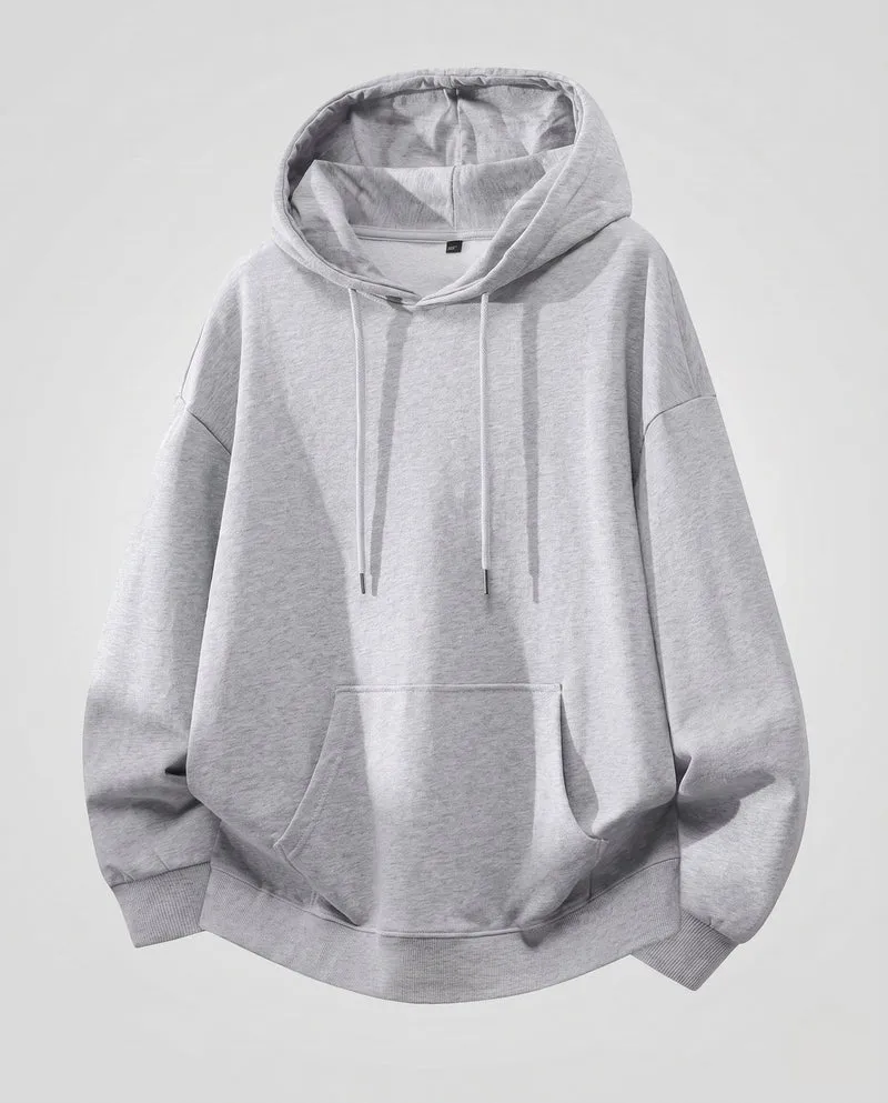 [Unisex] Oversize-Hoodie mit Kängurutasche und verlängertem Saum