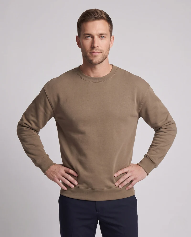 Unisex Oversize Rundhals-Sweatshirt mit aufgerauter Innenseite und gerippten Bündchen