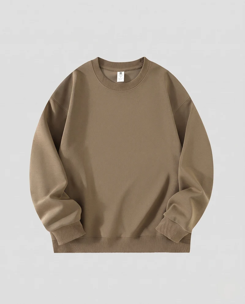 Unisex Oversize Rundhals-Sweatshirt mit aufgerauter Innenseite und gerippten Bündchen