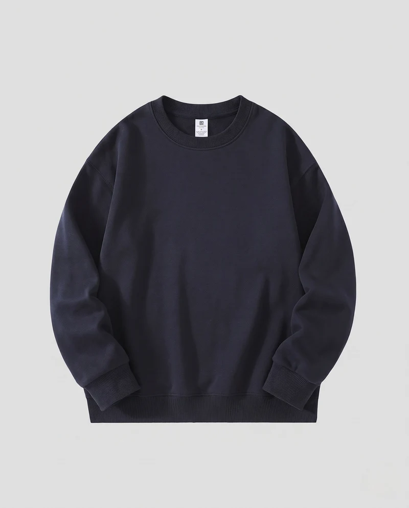Unisex Oversize Rundhals-Sweatshirt mit aufgerauter Innenseite und gerippten Bündchen
