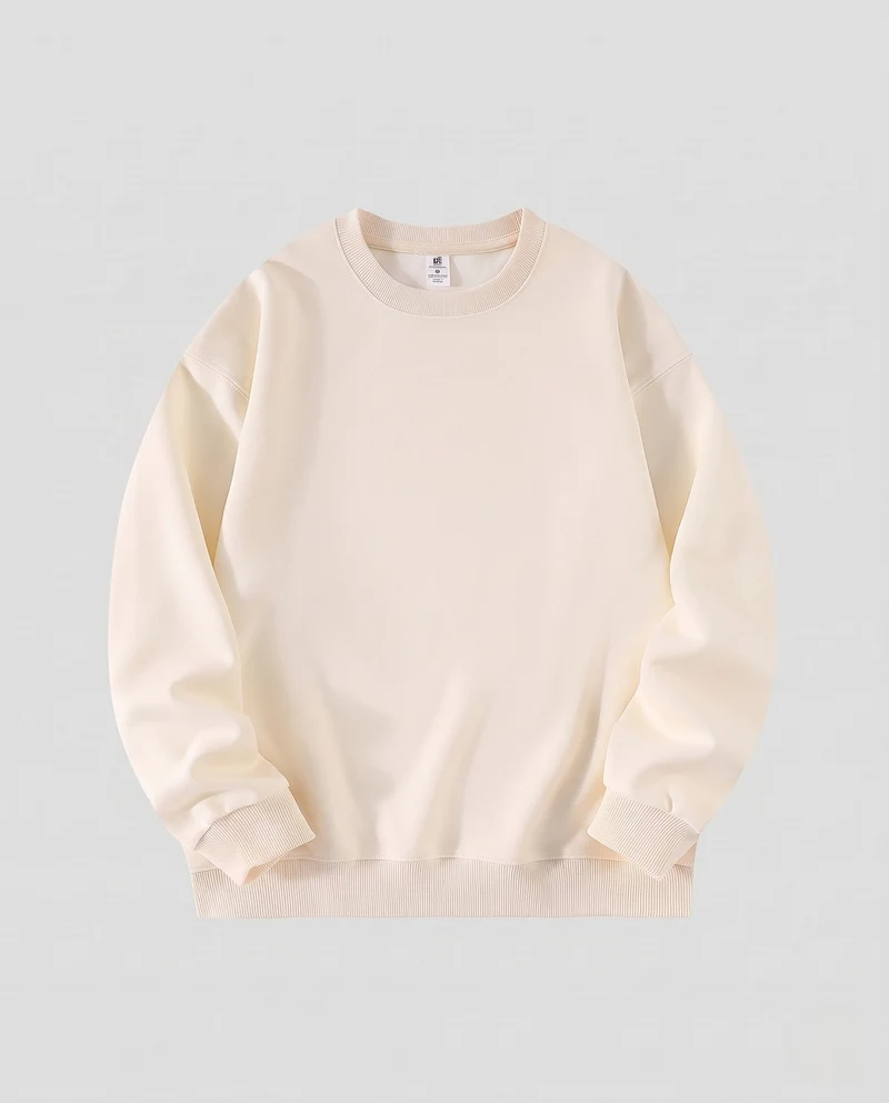Unisex Oversize Rundhals-Sweatshirt mit aufgerauter Innenseite und gerippten Bündchen