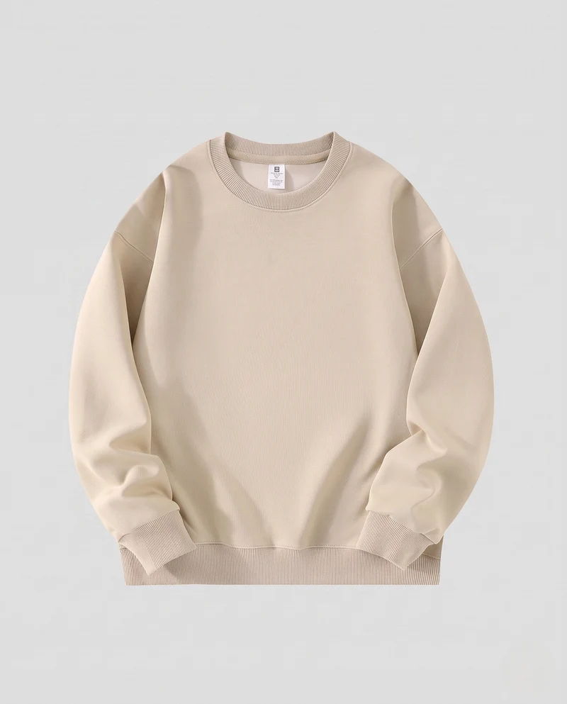 Unisex Oversize Rundhals-Sweatshirt mit aufgerauter Innenseite und gerippten Bündchen