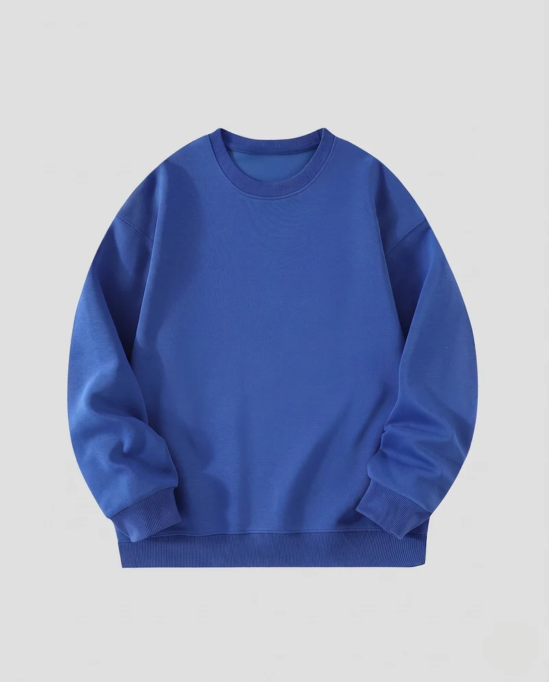 Unisex Oversize Rundhals-Sweatshirt mit aufgerauter Innenseite und gerippten Bündchen