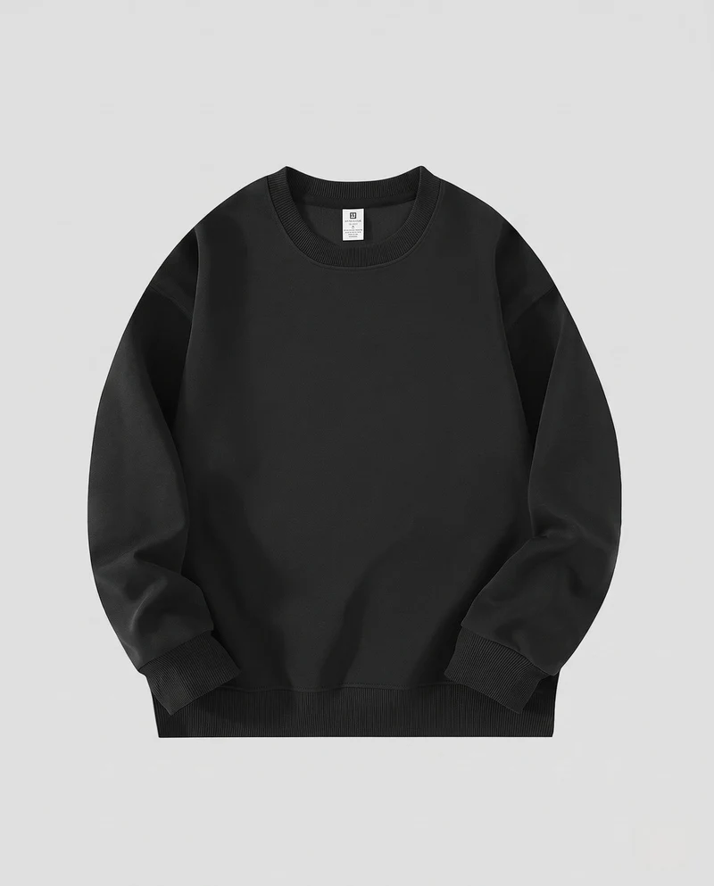 Unisex Oversize Rundhals-Sweatshirt mit aufgerauter Innenseite und gerippten Bündchen