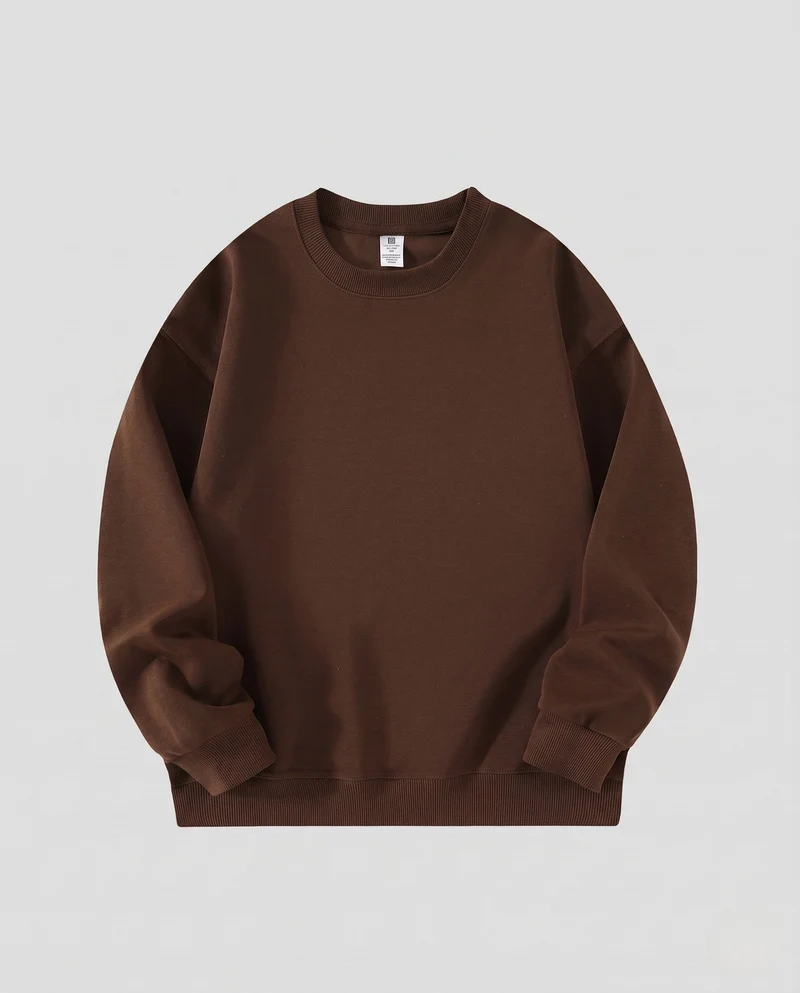 Unisex Oversize Rundhals-Sweatshirt mit aufgerauter Innenseite und gerippten Bündchen