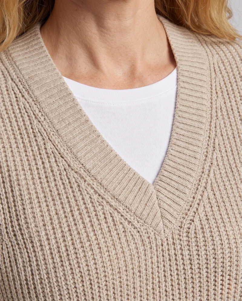 Damenmode Strickpullover Ohne Ärmel Nord Taschen