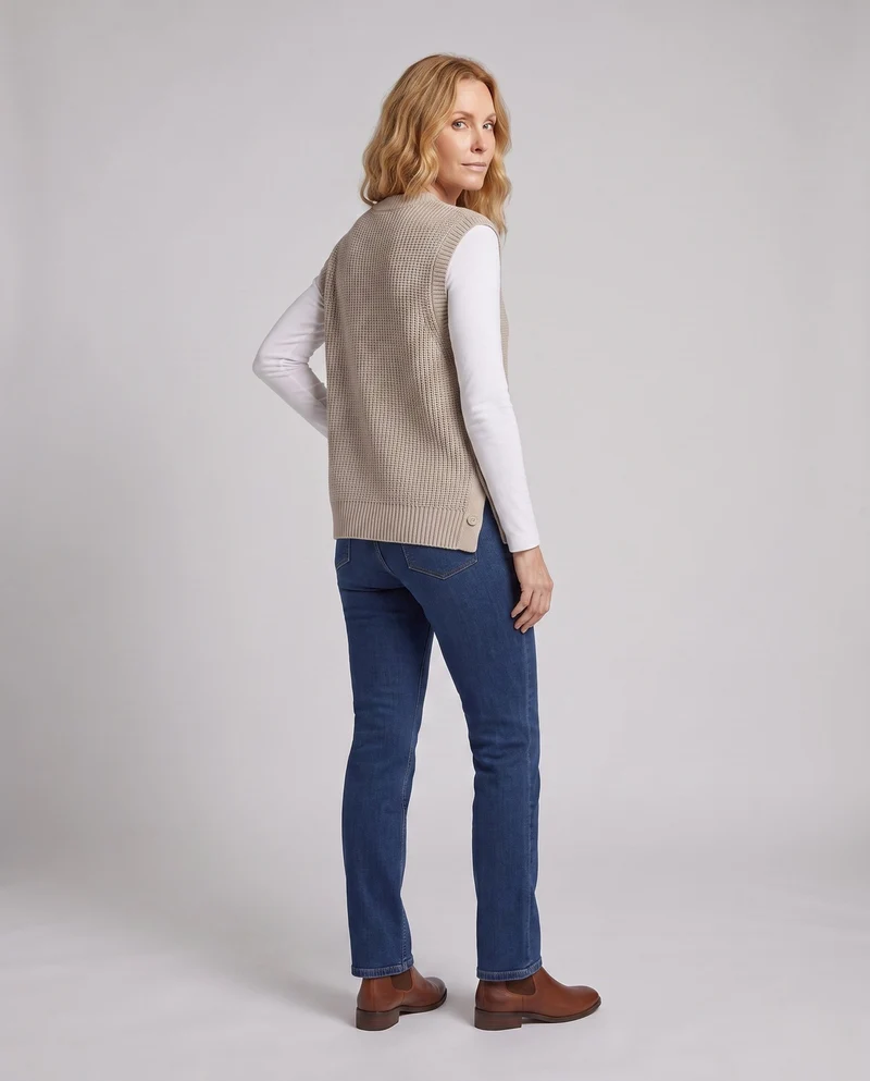 Damenmode Strickpullover Ohne Ärmel Nord Taschen