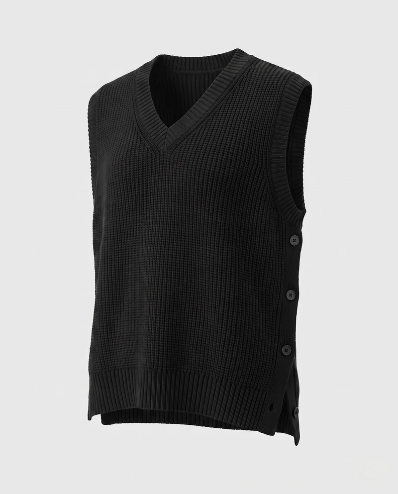Damenmode Strickpullover Ohne Ärmel Nord Taschen